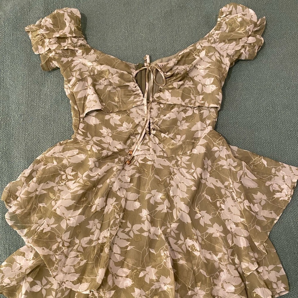 Green Floral Mini Dress